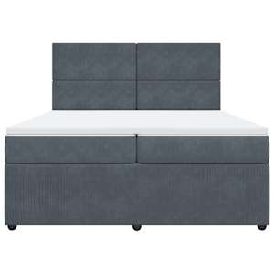 Box spring postel s matrací tmavě šedá 200x200 cm samet - obrázek 4