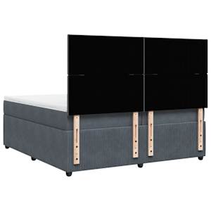 Box spring postel s matrací tmavě šedá 200x200 cm samet - obrázek 6