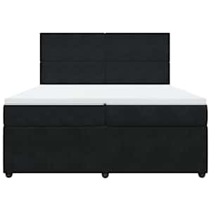 Box spring postel s matrací černá 200x200 cm samet - obrázek 4
