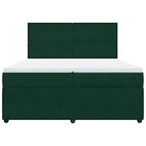 Box spring postel s matrací tmavě zelená 200x200 cm samet - obrázek 4
