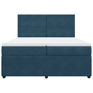 Box spring postel s matrací tmavě modrá 200x200 cm samet - obrázek 4
