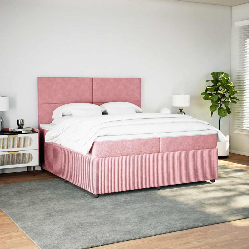 Thumbnail - vidaXL Boxspringbett mit Matratze Rosa 200x200 cm Samt