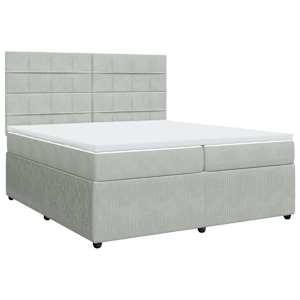 Box spring postel s matrací světle šedá 200x200 cm samet - obrázek 2