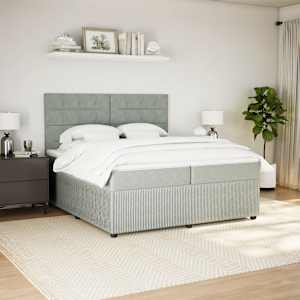 Box spring postel s matrací světle šedá 200x200 cm samet - obrázek 3