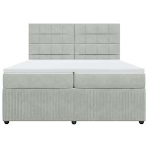 Box spring postel s matrací světle šedá 200x200 cm samet - obrázek 4