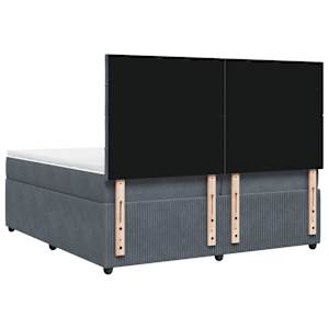 Box spring postel s matrací tmavě šedá 200x200 cm samet - obrázek 6