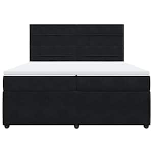 Box spring postel s matrací černá 200x200 cm samet - obrázek 4