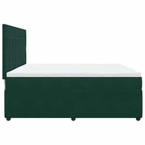 Box spring postel s matrací tmavě zelená 200x200 cm samet - obrázek 5