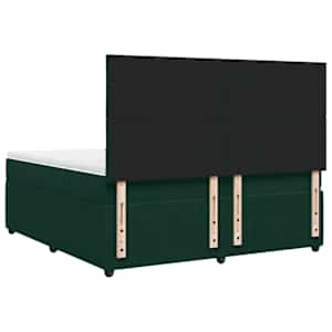 Box spring postel s matrací tmavě zelená 200x200 cm samet - obrázek 6