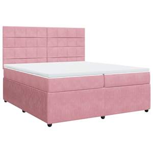 Box spring postel s matrací růžová 200x200 cm samet - obrázek 2