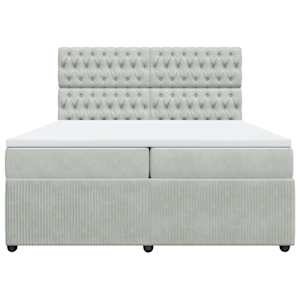 Box spring postel s matrací světle šedá 200x200 cm samet - obrázek 4
