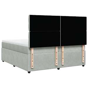 Box spring postel s matrací světle šedá 200x200 cm samet - obrázek 6