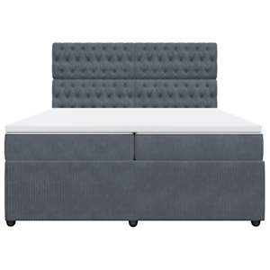 Box spring postel s matrací tmavě šedá 200x200 cm samet - obrázek 4