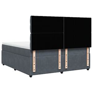 Box spring postel s matrací tmavě šedá 200x200 cm samet - obrázek 6