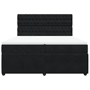 Box spring postel s matrací černá 200x200 cm samet - obrázek 4