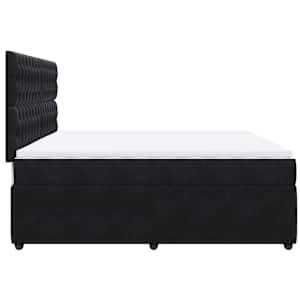 Box spring postel s matrací černá 200x200 cm samet - obrázek 5