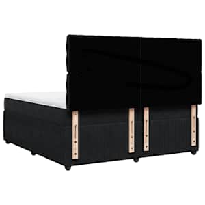 Box spring postel s matrací černá 200x200 cm samet - obrázek 6
