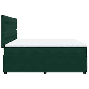 Box spring postel s matrací tmavě zelená 200x200 cm samet - obrázek 5