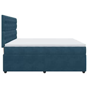 Box spring postel s matrací tmavě modrá 200x200 cm samet - obrázek 5