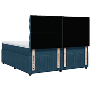 Box spring postel s matrací tmavě modrá 200x200 cm samet - obrázek 6