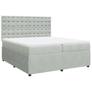 Box spring postel s matrací světle šedá 200x200 cm samet - obrázek 2