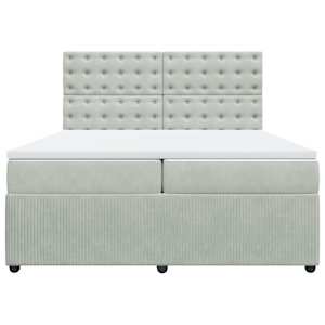 Box spring postel s matrací světle šedá 200x200 cm samet - obrázek 4