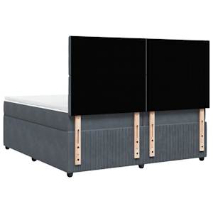 Box spring postel s matrací tmavě šedá 200x200 cm samet - obrázek 6