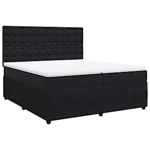 Box spring postel s matrací černá 200x200 cm samet - obrázek 2