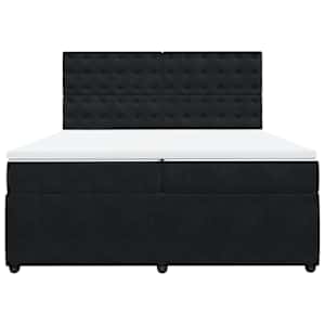 Box spring postel s matrací černá 200x200 cm samet - obrázek 4