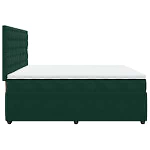 Box spring postel s matrací tmavě zelená 200x200 cm samet - obrázek 5