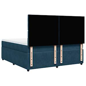 Box spring postel s matrací tmavě modrá 200x200 cm samet - obrázek 6