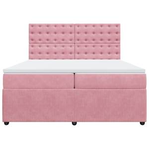 Box spring postel s matrací růžová 200x200 cm samet - obrázek 4