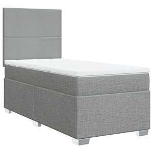 Box spring postel s matrací světle šedá 80 x 200 cm textil - obrázek 3