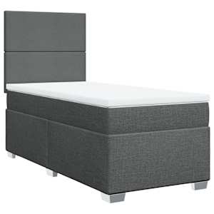 Box spring postel s matrací tmavě šedá 80 x 200 cm textil - obrázek 3