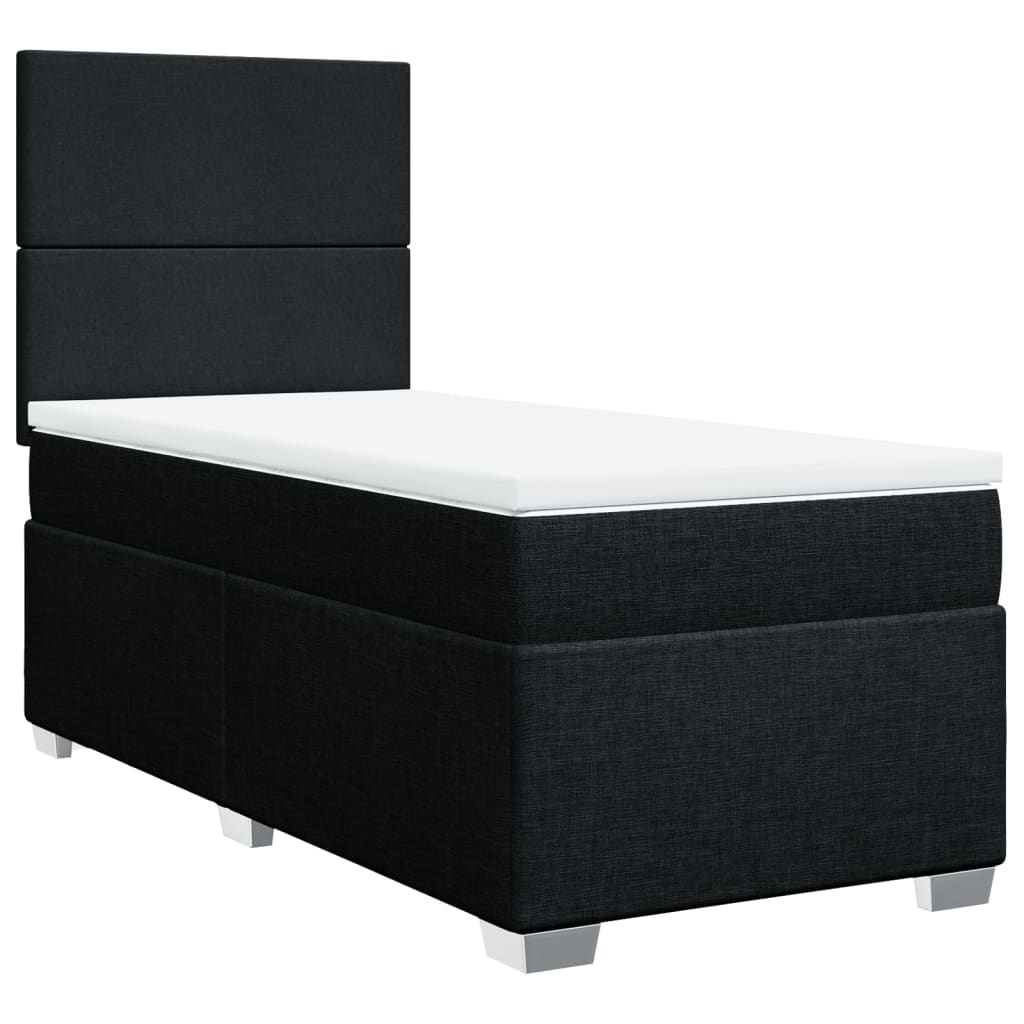 vidaXL Boxspring met matras stof zwart 80x200 cm afbeelding