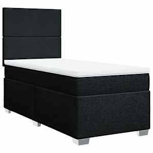 Box spring postel s matrací černá 80 x 200 cm textil - obrázek 3