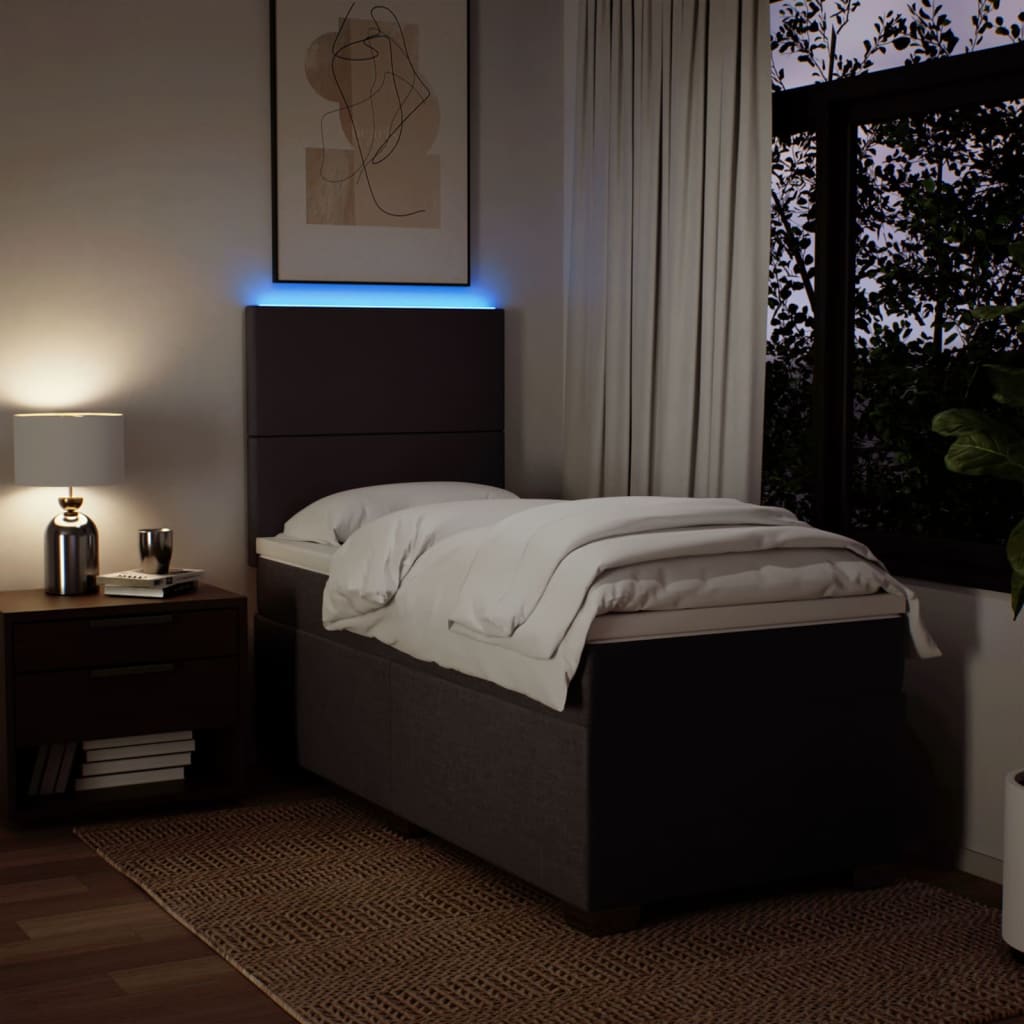 vidaXL Boxspring met matras stof donkerbruin 80x200 cm bruin, foto 4