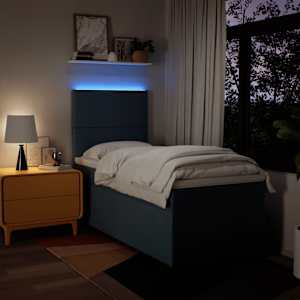 Box spring postel s matrací modrá 80x200 cm textil - obrázek 5