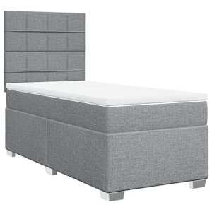 Box spring postel s matrací světle šedá 80 x 200 cm textil - obrázek 3