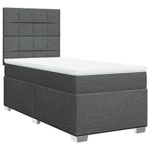 Box spring postel s matrací tmavě šedá 80 x 200 cm textil - obrázek 3