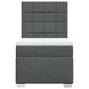 Box spring postel s matrací tmavě šedá 80 x 200 cm textil - obrázek 6