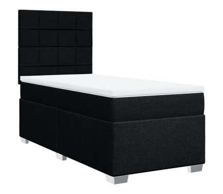vidaXL Boxspringbett mit Matratze Schwarz 80x200 cm Stoff
