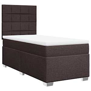 Box spring postel s matrací tmavě hnědá 80x200 cm textil - obrázek 3