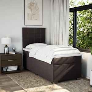 Box spring postel s matrací tmavě hnědá 80x200 cm textil - obrázek 4