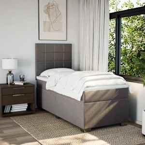 Box spring postel s matrací taupe 80x200 cm textil - obrázek 4
