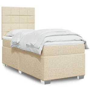 Box spring postel s matrací krémová 80 x 200 cm textil - obrázek 1