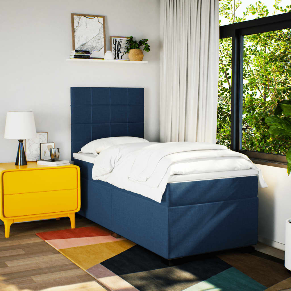 Sommier à lattes de lit et matelas points de vente Gris foncé 90x190 cm Tissu lit vidaXL