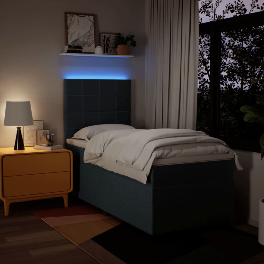 Sommier à lattes de lit et matelas Gris outlet foncé 90x190 cm Tissu lit vidaXL