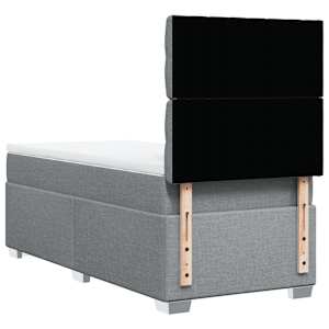 Box spring postel s matrací světle šedá 80 x 200 cm textil - obrázek 12