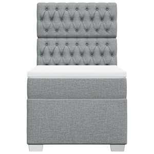 Box spring postel s matrací světle šedá 80 x 200 cm textil - obrázek 6